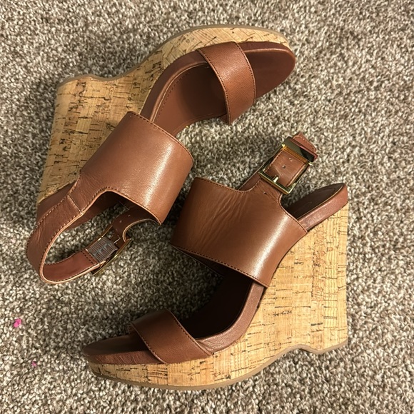 Calvin Klein Brown Wedge Sandals Espadrilles size 6.5 - Picture 4 of 5